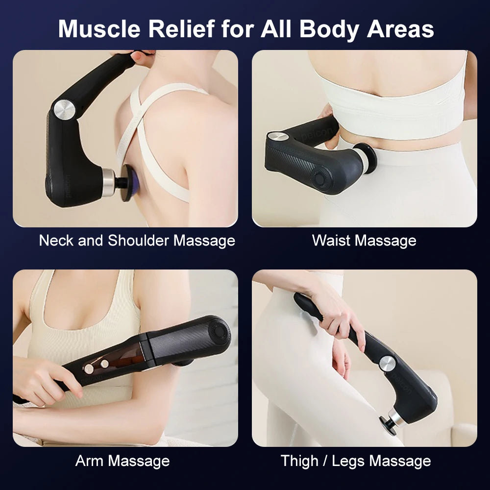 OmniGrip™ 90° Adjustable Percussion Massager – Multi-Angle Deep Tissue Massage Gun for Hard-to-Reach Muscle Recovery