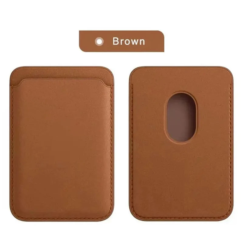 Snap-On Magnetic Leather Card Holder