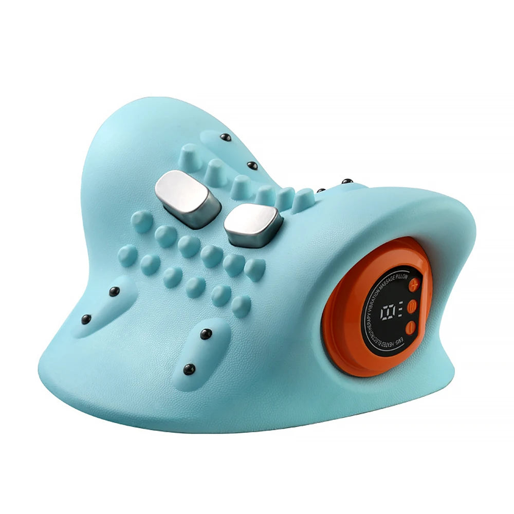 NeuroPulse™ Heated Neck Traction Stretcher – Cervical Spine Alignment Pillow with Soothing Thermal Therapy