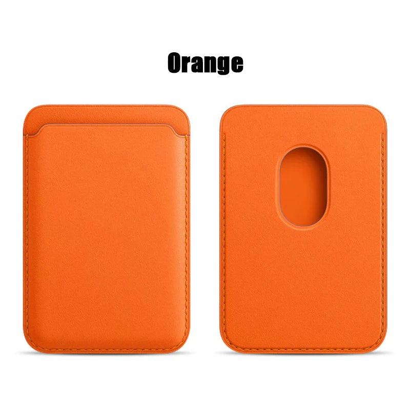 Snap-On Magnetic Leather Card Holder