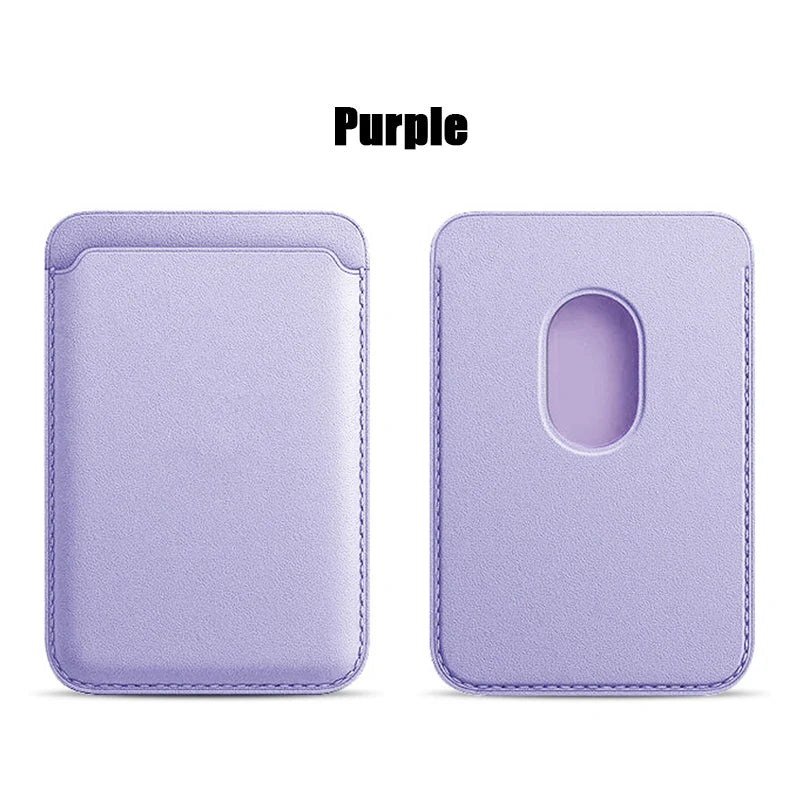 Snap-On Magnetic Leather Card Holder