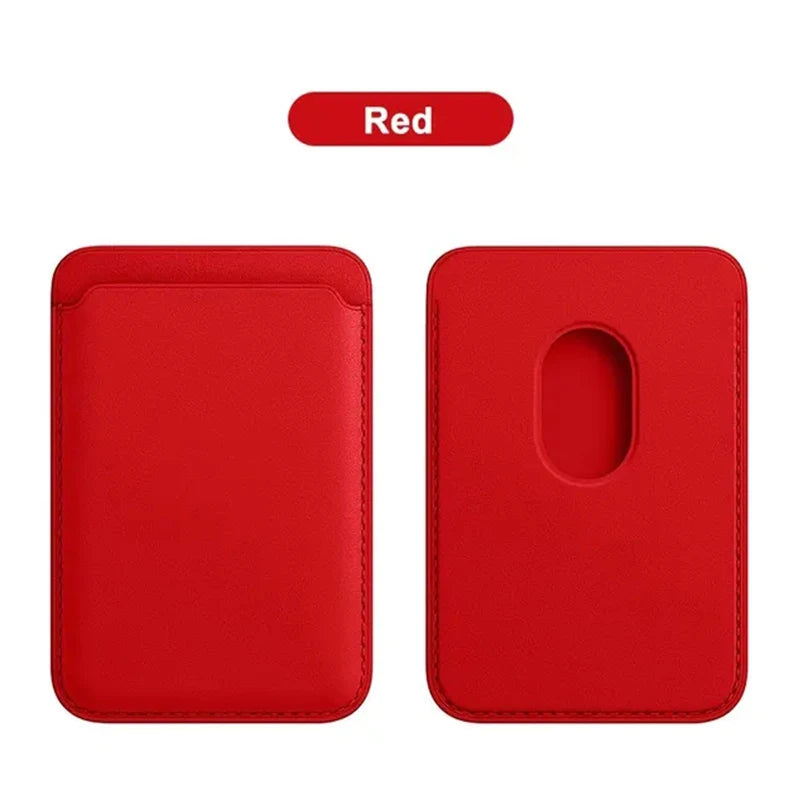 Snap-On Magnetic Leather Card Holder