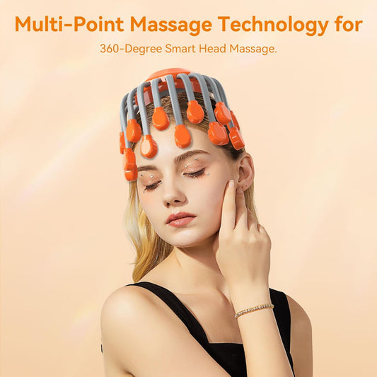 NeuroCalm™ Multi-Point Scalp Massager – Electric Electric Head Stimulation Device with Stress & Tension Relief Nodes