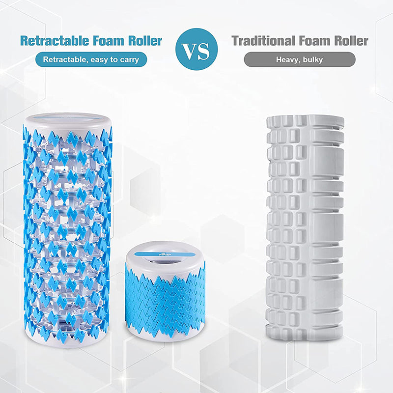 FlexiRoll™ Collapsible Deep-Tissue Foam Roller – Space-Saving Grid Trigger Point Roller for Athletic & Mobility Recovery