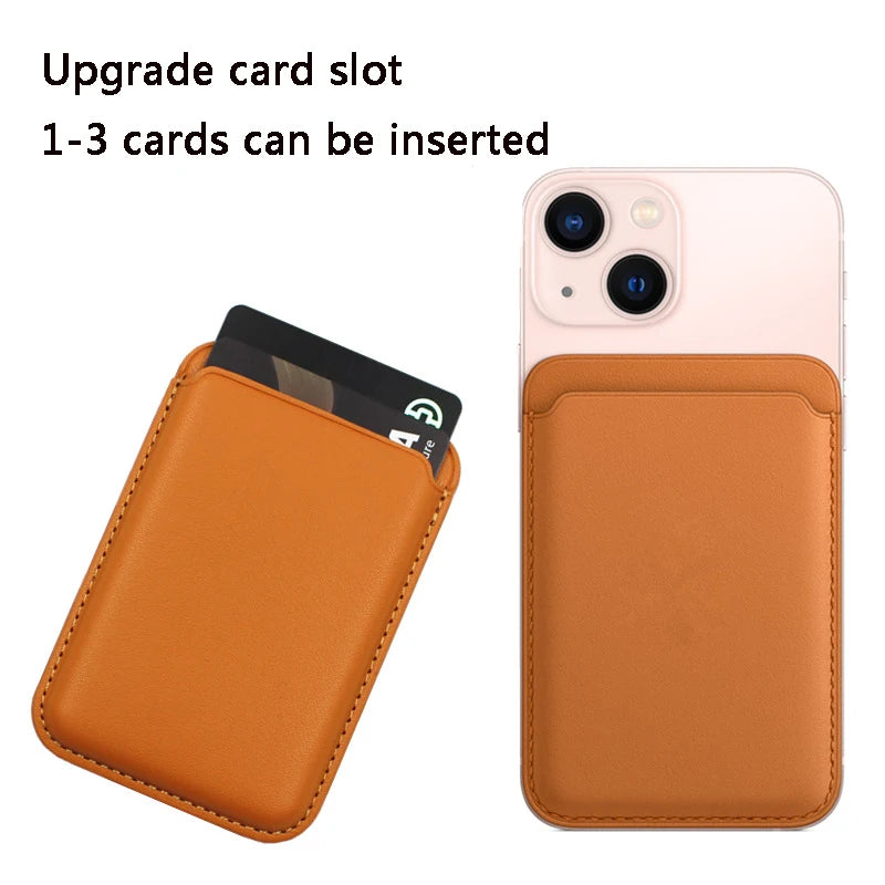 Snap-On Magnetic Leather Card Holder