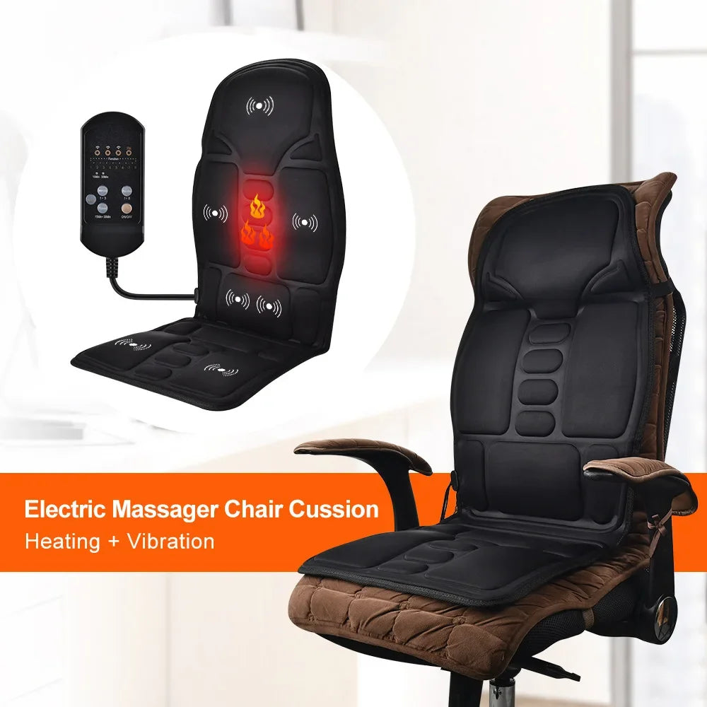 DeskComfort™ Full-Body Heated Massage Seat Pad – Orthopedic Chair Cushion with Targeted Vibration & Thermal Therapy