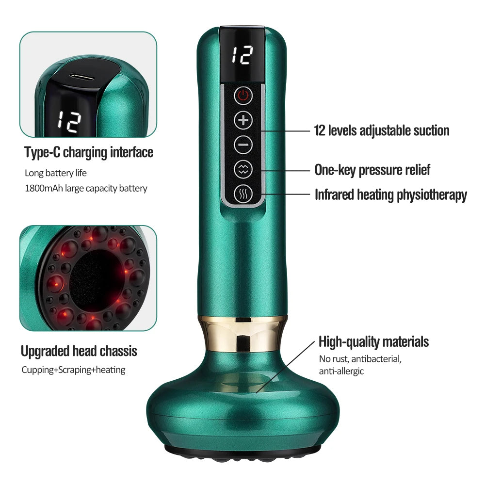CuppingPulse™ Smart Infrared Recovery Massager – Dynamic Electric Cupping Device with Red Light Therapy