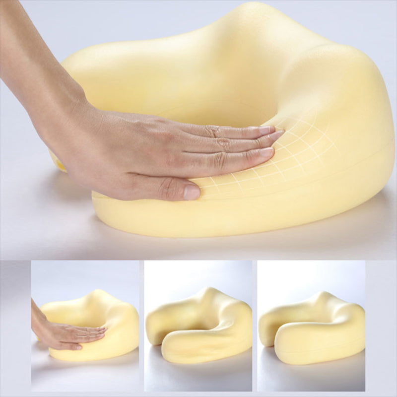 CloudKnead™ Ergonomic Shiatsu Neck Pillow – Memory Foam Travel Pillow with Deep-Tissue Kneading Massage & Thermal Therapy