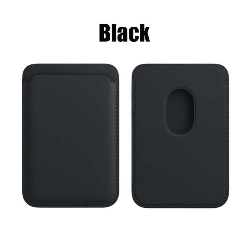 Snap-On Magnetic Leather Card Holder
